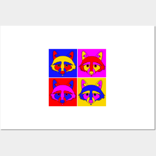 Pop Art Raccoon Print Posters and Art